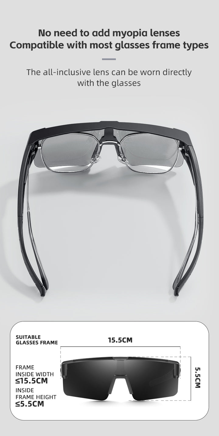 West Biking Unisex Semi Rim Square Polycarbonate Over Frame Polarized Sunglasses 9607931 — view 2 | West Biking at FuzWeb