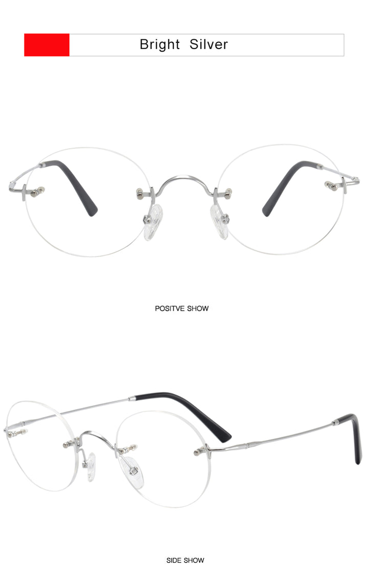Krasivyy Unisex Rimless Round Titanium Eyeglasses Kr16035a — view 5 | Krasivyy at FuzWeb