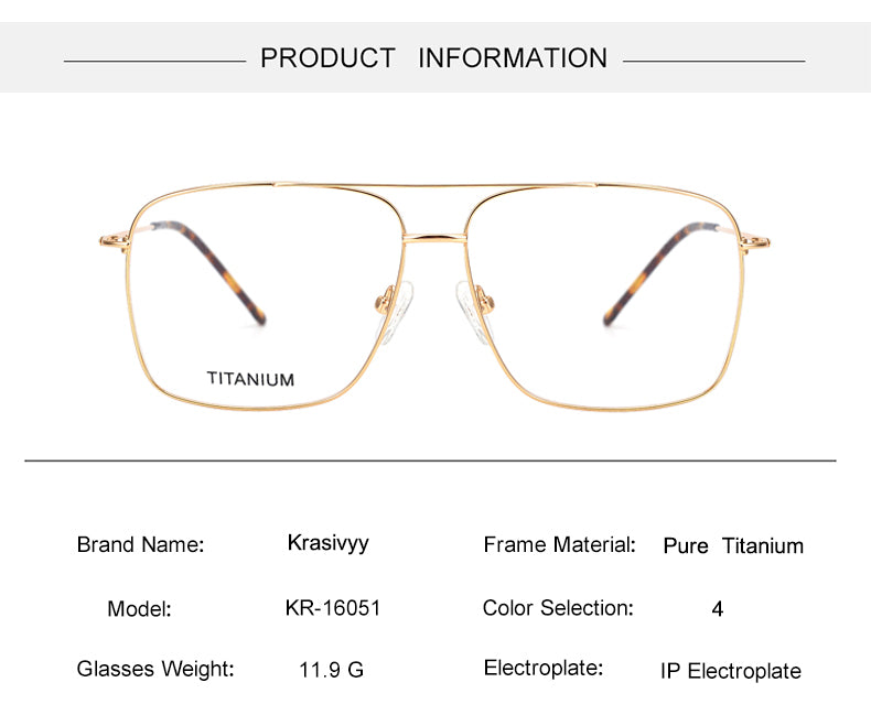 Krasivyy Womens Full Rim Square Double Bridge Titanium Eyeglasses 316051 — view 1 | Krasivyy at FuzWeb