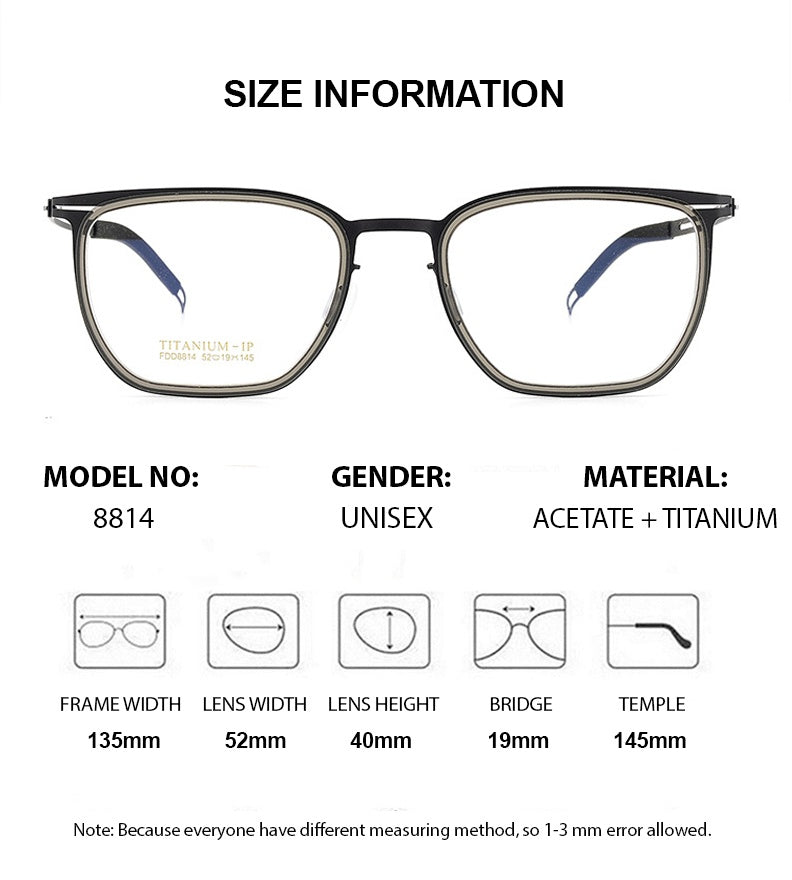 Chashma Unisex Full Rim Square Acetate Titanium Eyeglasses 8814 — view 2 | Chashma at FuzWeb