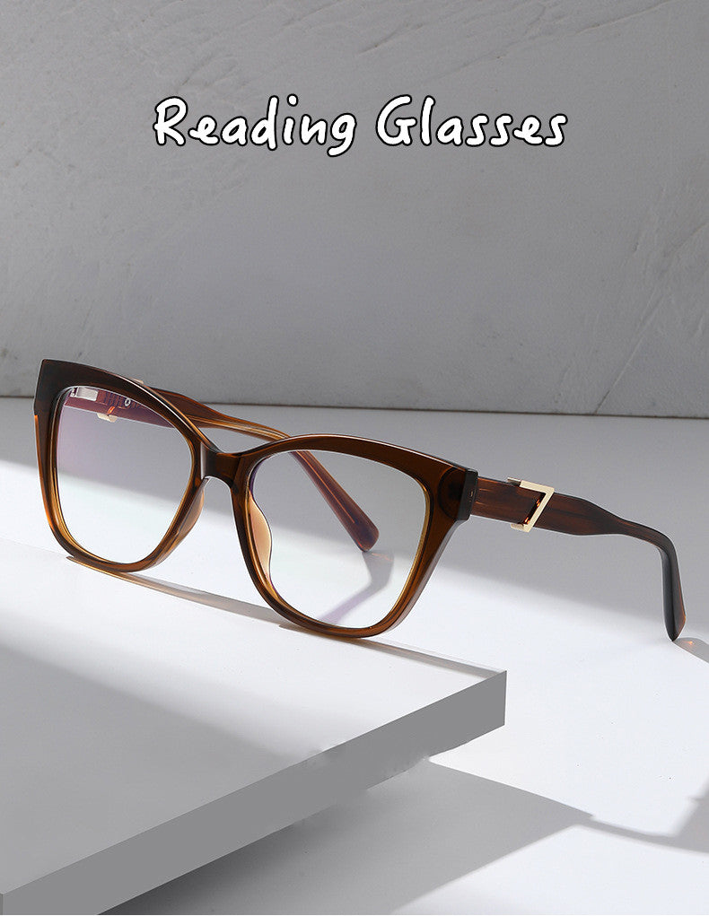Kocolior Unisex Full Rim Cat Eye Acetate Alloy Hyperopic Reading Glasses C909 — view 1 | Kocolior at FuzWeb