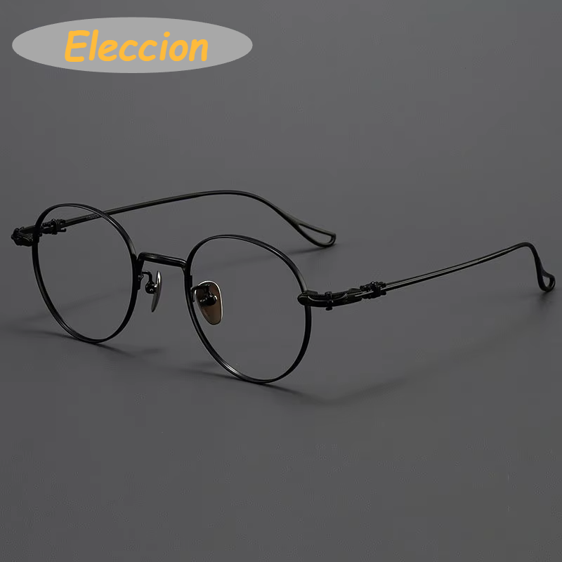 Eleccion Women's Full Rim Oval Round Titanium Eyeglasses 94401