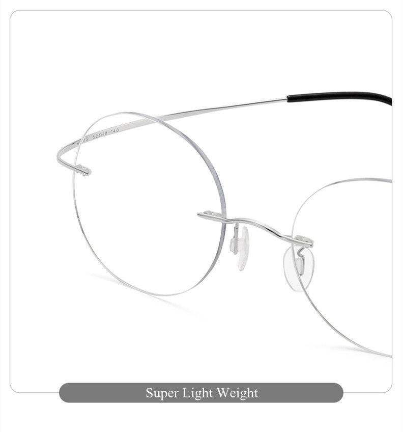 Chashma Unisex Rimless Round 2g Titanium Eyeglasses 6074 — view 4 | Chashma at FuzWeb
