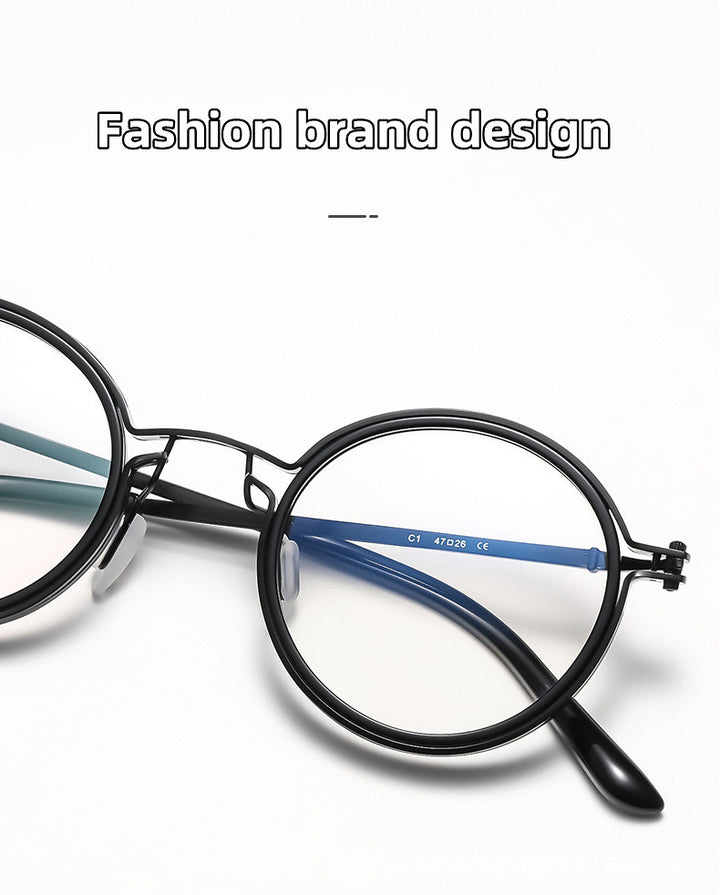Kocolior Unisex Full Rim Round Acetate Alloy Hyperopic Reading Glasses 10749 — view 3 | Kocolior at FuzWeb