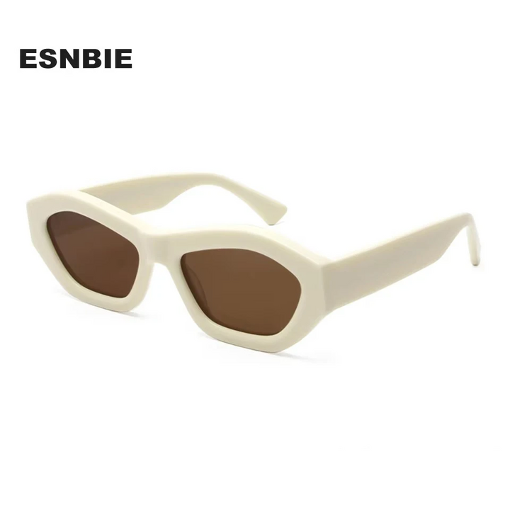 Esnbie Unisex Full Rim Oval Square Thick Acetate Sunglasses 230331
