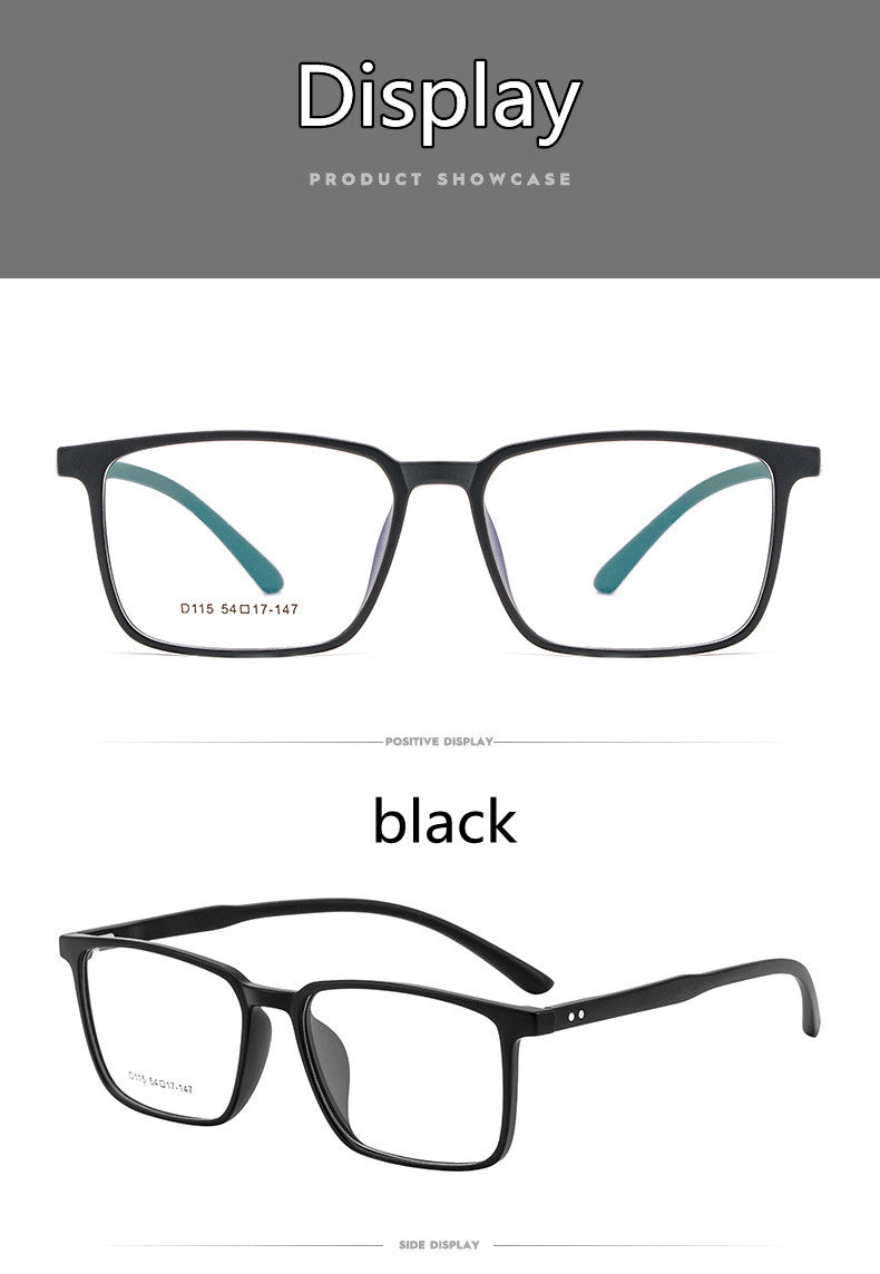 Kocolior Unisex Full Rim Square Acetate Tr 90 Hyperopic Reading Glasses D115.