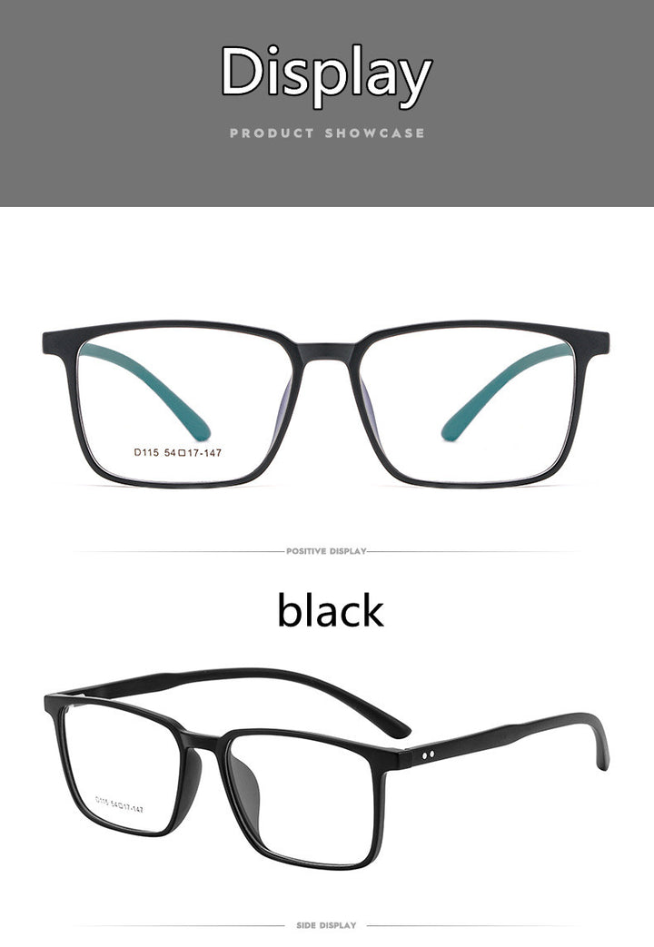 Kocolior Unisex Full Rim Square Acetate Tr 90 Hyperopic Reading Glasses D115.