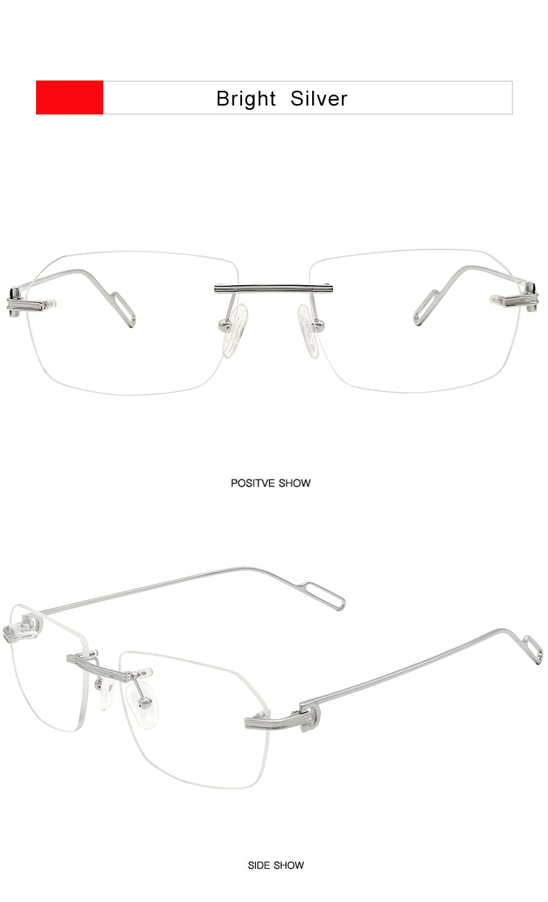 Krasivyy Unisex Rimless Polygon Square Titanium Eyeglasses 1620 — view 10 | Krasivyy at FuzWeb