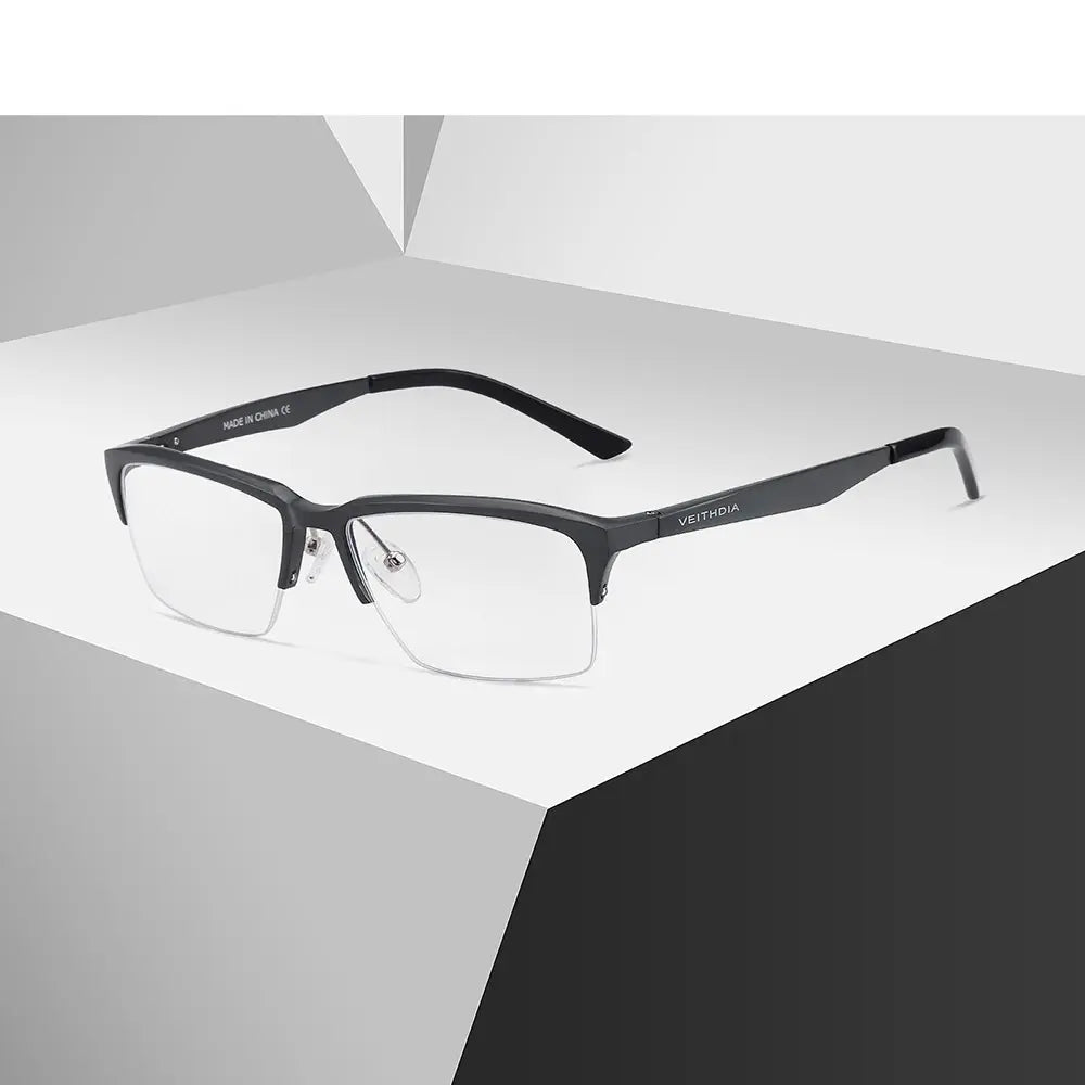 Hdcrafter Women's Semi Rimless Rectangle Aluminium Magnesium Alloy Frames 872700 FuzWeb