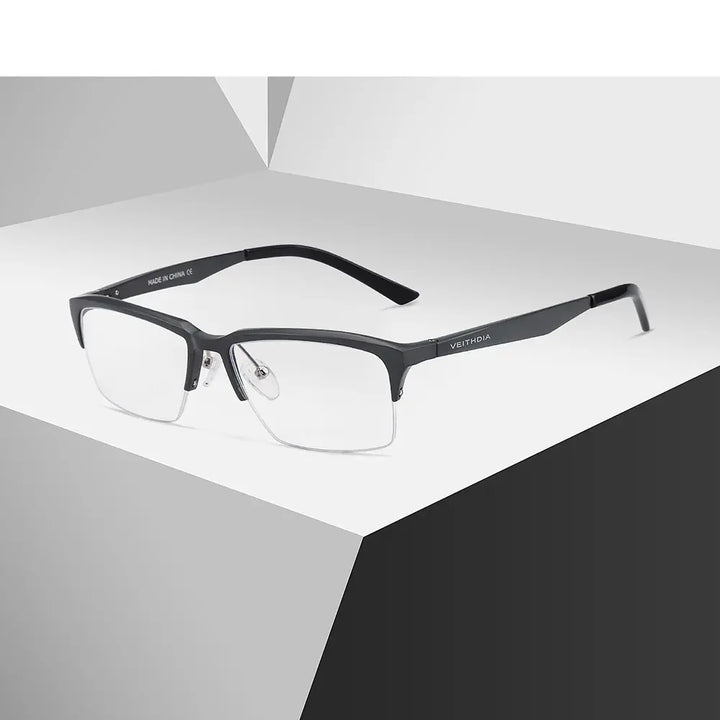 Hdcrafter Womens Semi Rim Rectangle Aluminium Magnesium Alloy Frames 872700 — view 1 | Hdcrafter Eyeglasses at FuzWeb