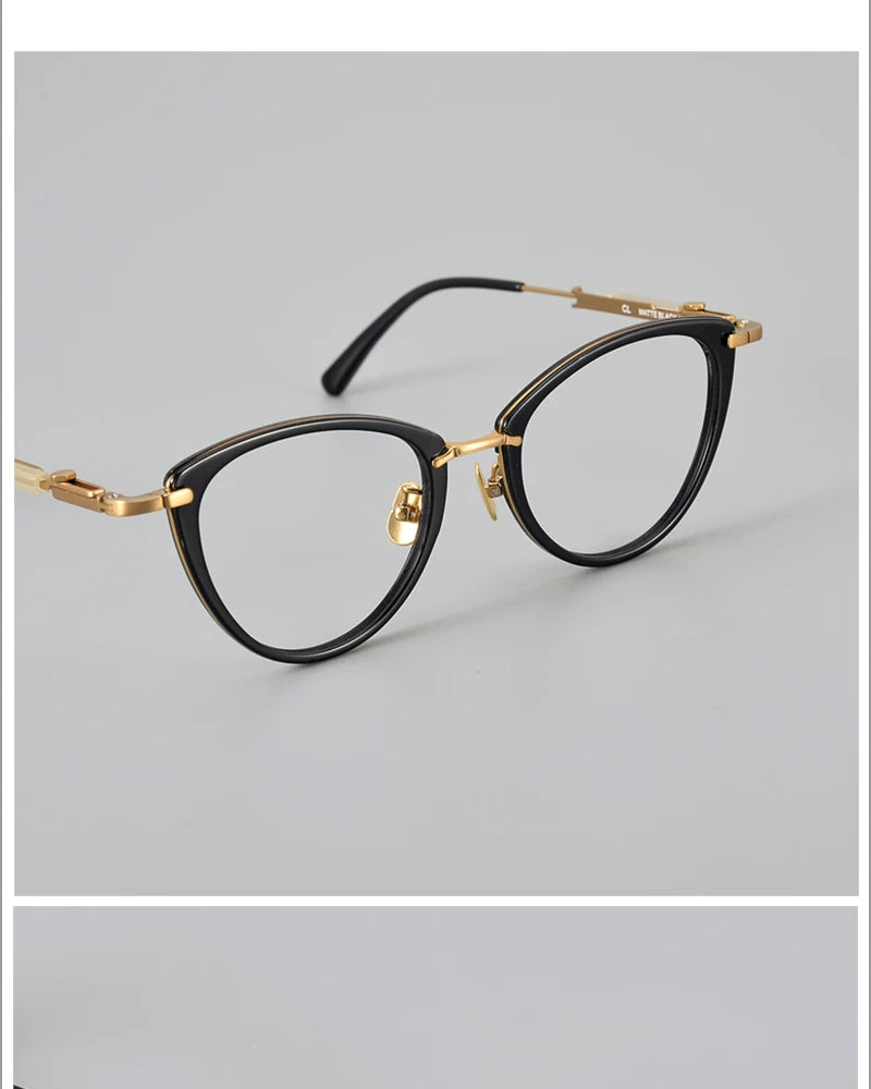 Aimee Womens Full Rim Cat Eye Titanium Acetate Eyeglasses 49142 — view 2 | Aimee at FuzWeb