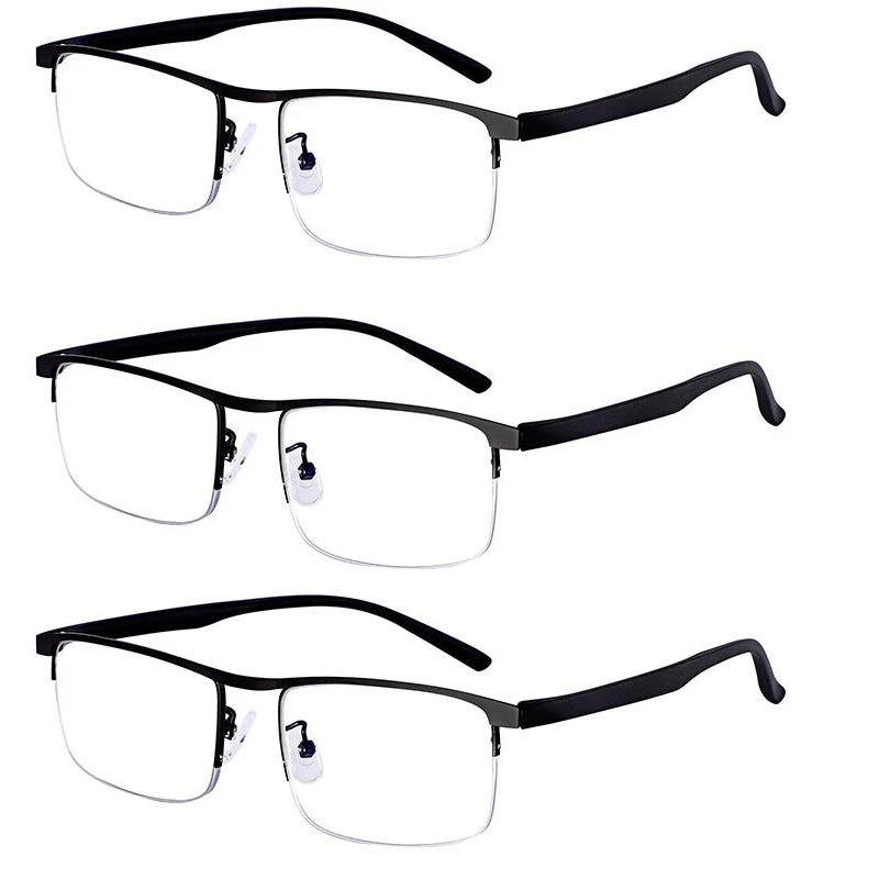 Evunhuo Full Rim Square Titanium Alloy Progressive Reading Glasses 4579.