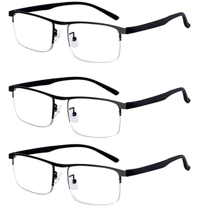 Evunhuo Full Rim Square Titanium Alloy Progressive Reading Glasses 4579.