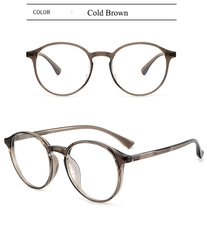 Bclear Unisex Full Rim Round Tr 90 Titanium Eyeglasses 90302 — view 11 | Bclear at FuzWeb