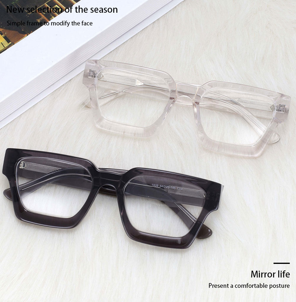 CCspace Unisex Full Rim Square Acetate Frame Eyeglasses 54290 — view 1 | CCspace at FuzWeb