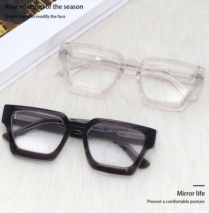 CCspace Unisex Full Rim Square Acetate Frame Eyeglasses 54290 — view 1 | CCspace at FuzWeb