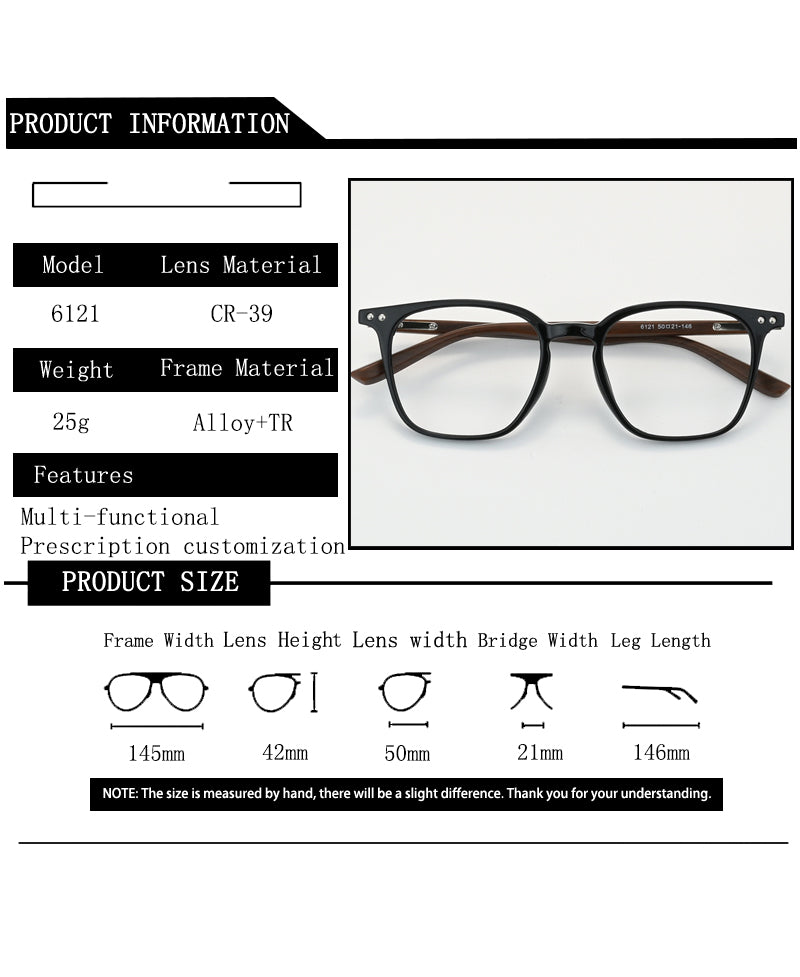 Kocolior Unisex Full Rim Square Tr 90 Alloy Photochromic Reading Glasses 766121.