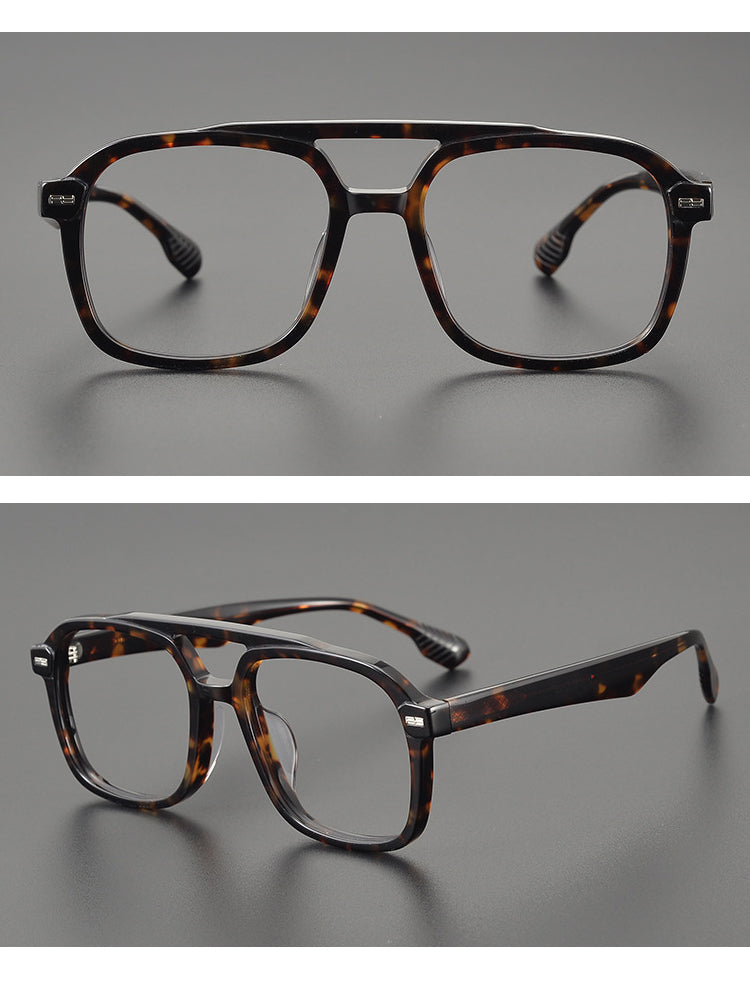 Gatenac Unisex Full Rim Square Double Bridge Acetate Eyeglasses Gxyj1136 — view 2 | Gatenac at FuzWeb