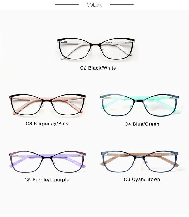 Kansept Womens Full Rim Square Cat Eye Stainless Steel Eyeglasses 759 — view 4 | Kansept at FuzWeb