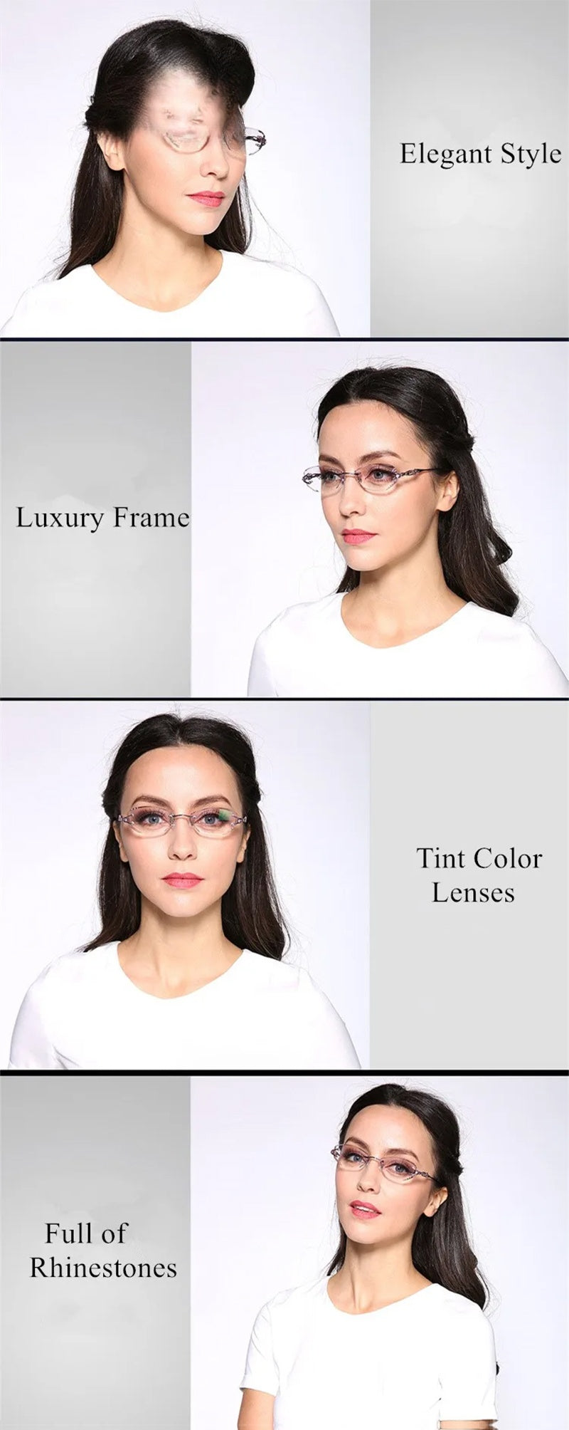 Chashma Ottica Womens Rimless Rectangle Titanium Eyeglasses 408036 — view 2 | Chashma Ottica at FuzWeb