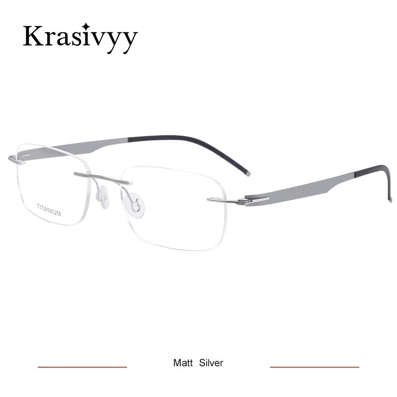 Krasivyy Unisex Rimless Square Screwless Titanium Eyeglasses 316029.