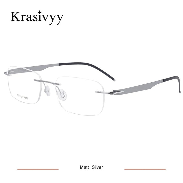 Krasivyy Unisex Rimless Square Screwless Titanium Eyeglasses 316029.
