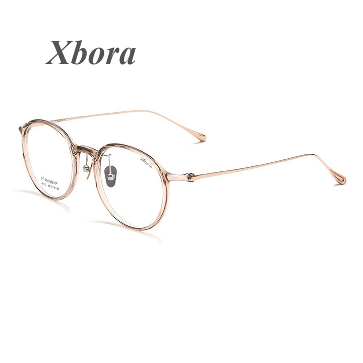 Xbora Women's Full Rim Round Tr 90 Titanium Eyeglasses 91107