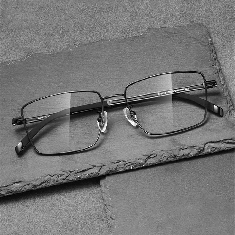 Chashma Mens Full Rim Polygon Square Titanium Eyeglasses 70013 — view 1 | Chashma at FuzWeb