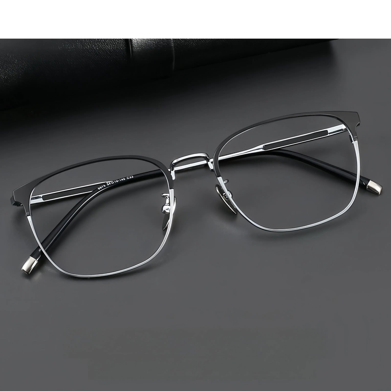 Hdcrafter Unisex Semi-Rimless Square Titanium Frames 997600 FuzWeb