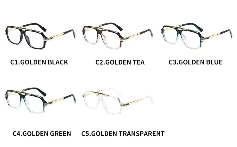 Kocolior Unisex Full Rim Square Double Bridge Tr 90 Alloy Photochromic Reading Glasses 242268 — view 2 | Kocolior at FuzWeb
