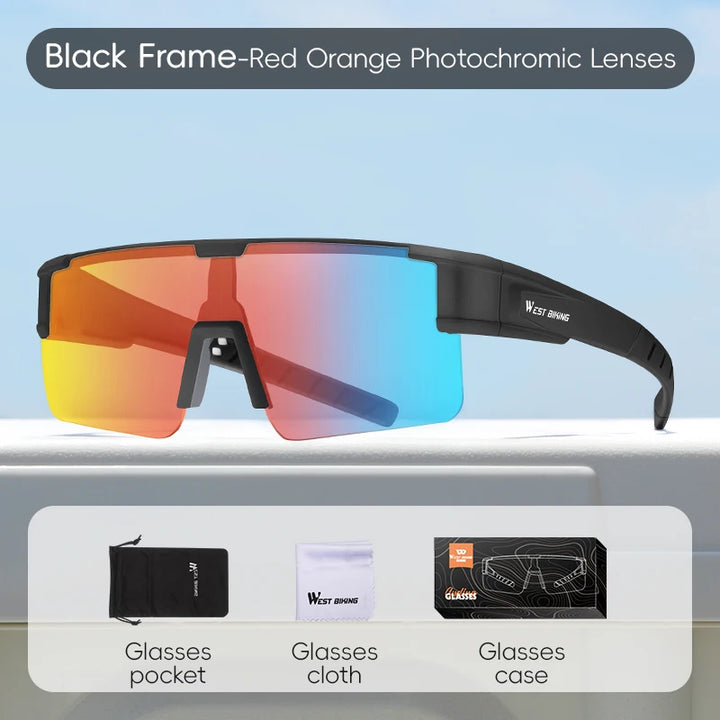 West Biking Unisex Semi Rim Square Over Frame Polycarbonate Sunglasses 770703 - FuzWeb