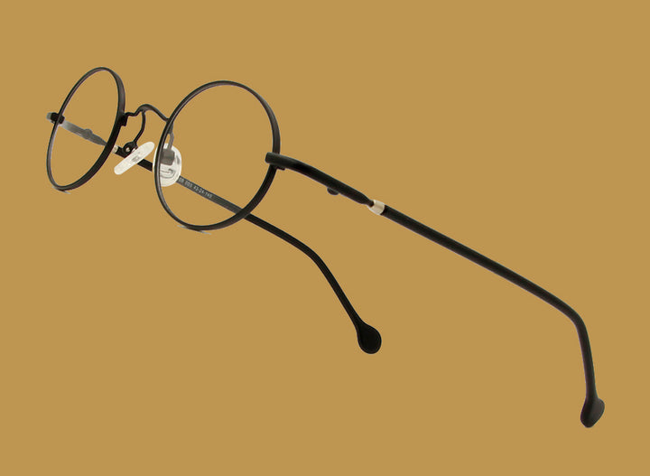 Esnbie Unisex Full Rim Small Oval Alloy Acetate Eyeglasses 18108 — view 2 | Esnbie at FuzWeb