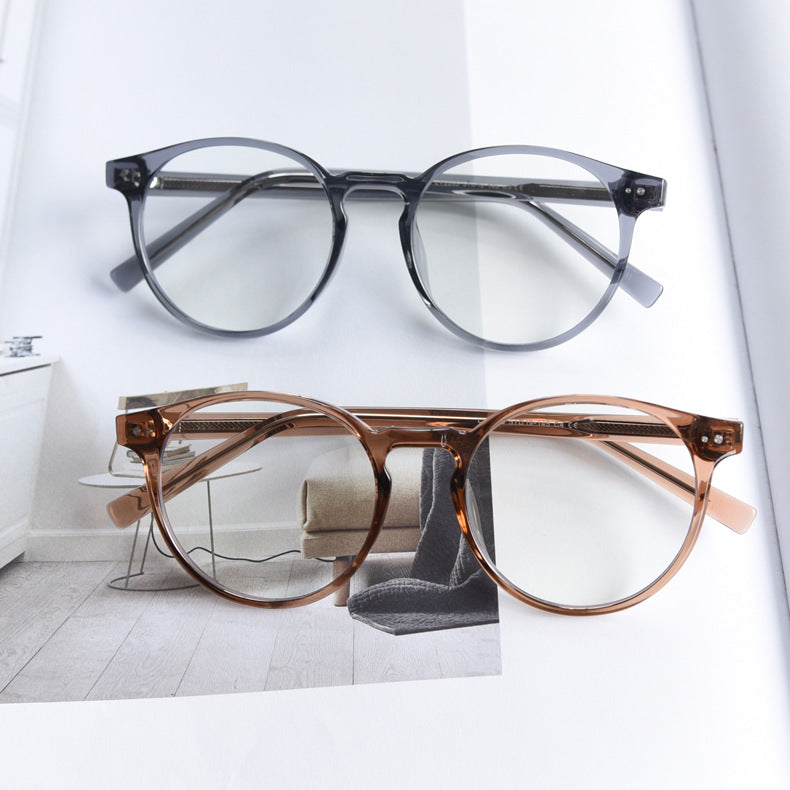 CCspace Unisex Full Rim Round Tr 90 Titanium Eyeglasses 55868.