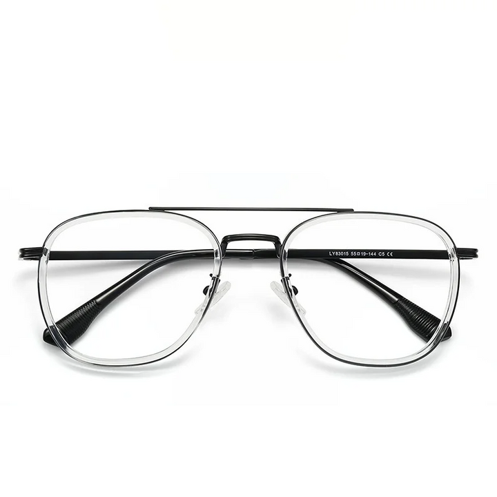 Xbora Unisex Full Rim Oval Double Bridge Tr 90 Alloy Eyeglasses 583015