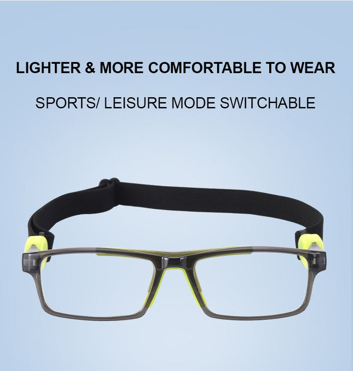 Chashma Ottica Unisex Full Rim Square Tr 90 Titanium Sport Eyeglasses C050.