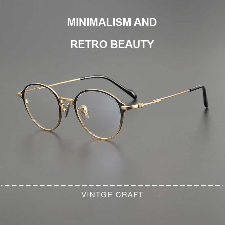 Chashma Ochki Unisex Full Rim Round Titanium Eyeglasses 360046.