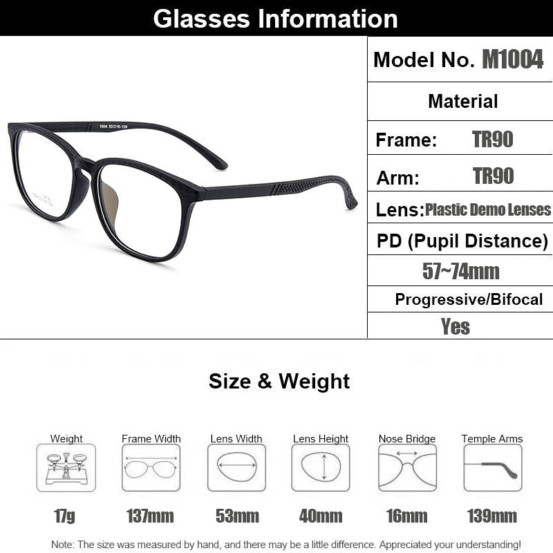 Gmei Unisex Eyeglasses Ultra-Light Tr90 Plastic M1004.