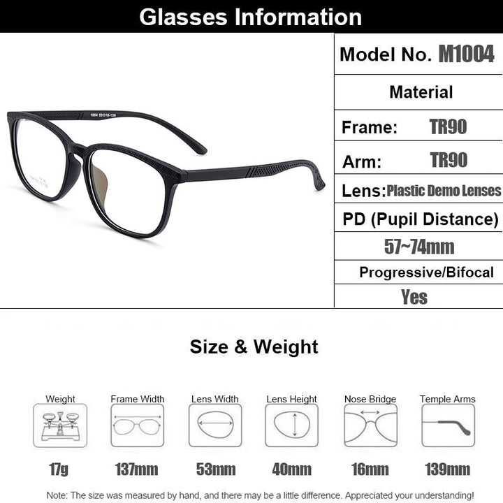 Gmei Unisex Eyeglasses Ultra-Light Tr90 Plastic M1004.
