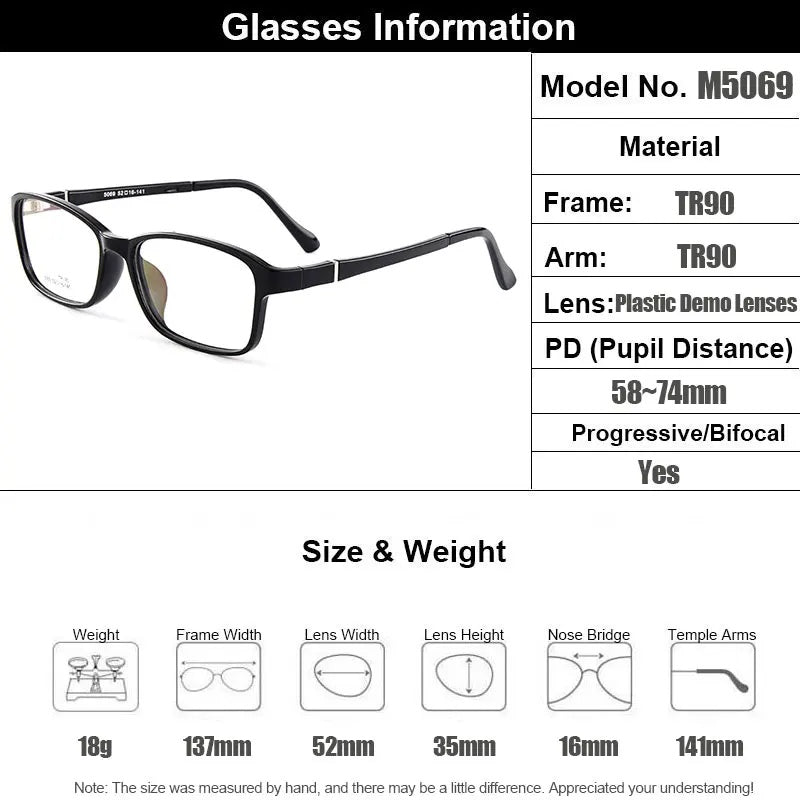 Gmei Unisex Eyeglasses Ultra-Light Tr90 Plastic 4 Colors M5069 — view 7 | Gmei Optical at FuzWeb