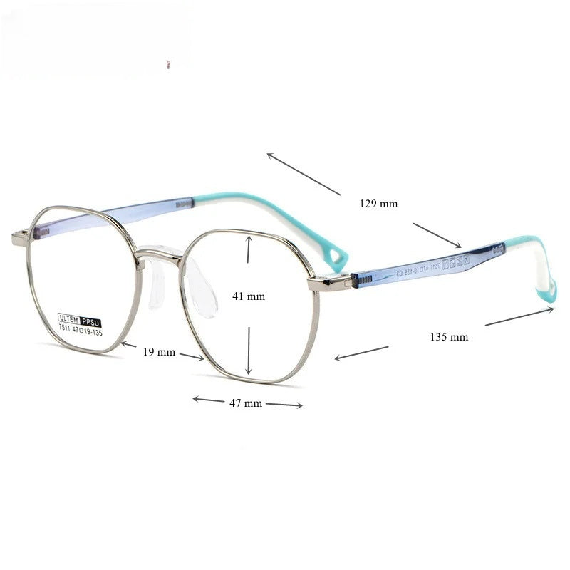 Chashma Unisex Childrens Full Rim Octagon Stainless Steel Eyeglasses 7511 — view 10 | Chashma at FuzWeb
