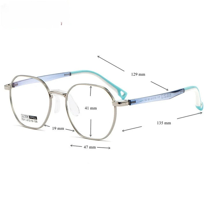 Chashma Unisex Childrens Full Rim Octagon Stainless Steel Eyeglasses 7511 — view 10 | Chashma at FuzWeb