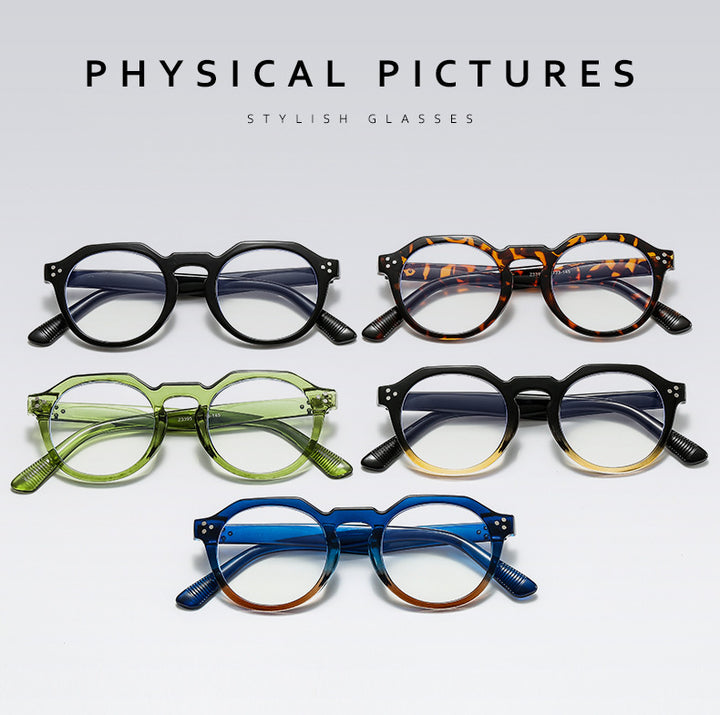 Kocolior Unisex Full Rim Round Acetate Reading Glasses 3395 — view 2 | Kocolior at FuzWeb