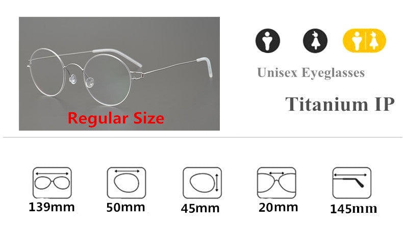 Aimee Unisex Full Rim Round Screwless Titanium Eyeglasses 504520 — view 2 | Aimee at FuzWeb