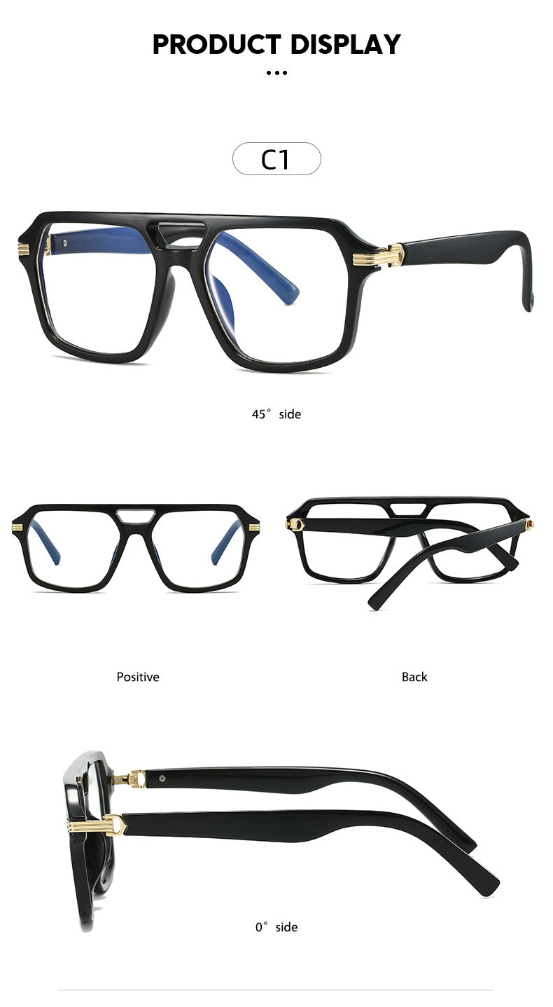 Kocolior 225900 Unisex Full Rim Square Double Bridge Tr 90 Frames FuzWeb