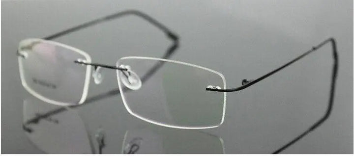 Chashma Ottica Unisex Rimless Rectangle Titanium Alloy Eyeglasses 763 — view 2 | Chashma Ottica at FuzWeb