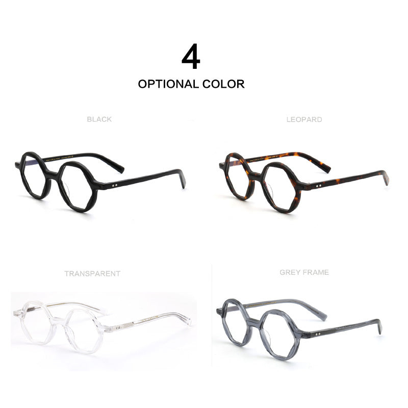 Muzz Mens Full Rim Polygon Acetate Eyeglasses Pes8 — view 6 | Muzz at FuzWeb
