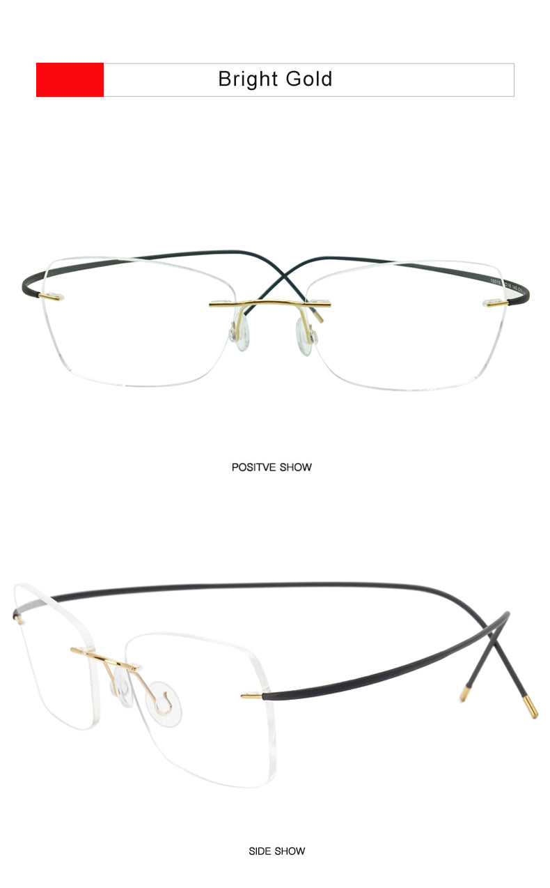 Krasivyy Unisex Rimless Oval Titanium Eyeglasses 1615.