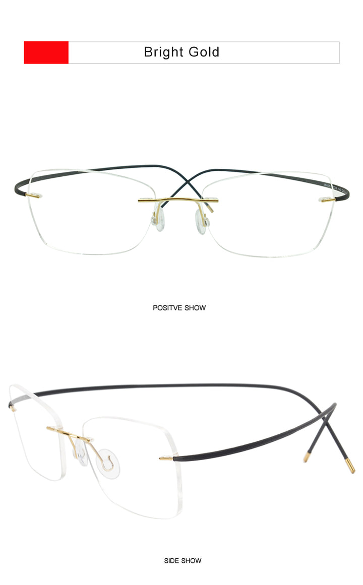 Krasivyy Unisex Rimless Oval Titanium Eyeglasses 1615.