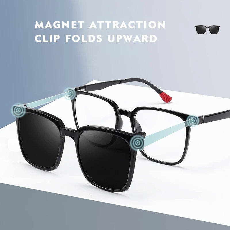 Kansept Unisex Full Rim Square Tr 90 Reading Glasses Clip On Polarized Sunglasses 2190 — view 2 | Kansept at FuzWeb