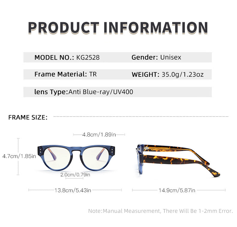 Kocolior Womens Full Rim Round Acetate Alloy Photochromic Reading Glasses 682528 — view 2 | Kocolior at FuzWeb